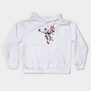 Cartoon fox does hapkido Kids Hoodie